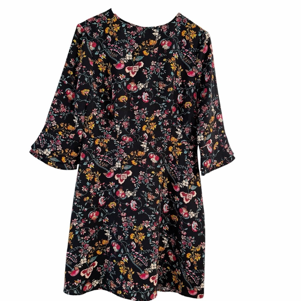 CHARLIE PAIGE Floral Dress Bell Sleeves Size Medium